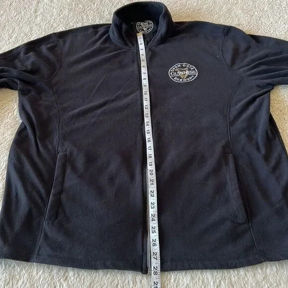 Guinness Open Gate Brewery fleece zip up black size xl
